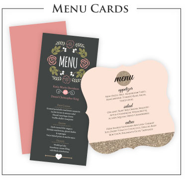 Wedding Menu Cards